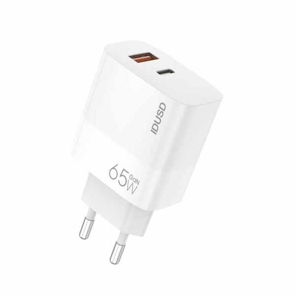 Cargador de 65W PD GaN con 2 puertos (USB-A y USB-C)