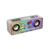 Mecha-Altavoz Bluetooth inalámbrico doble transparente con luz de colores deslumbrantes
