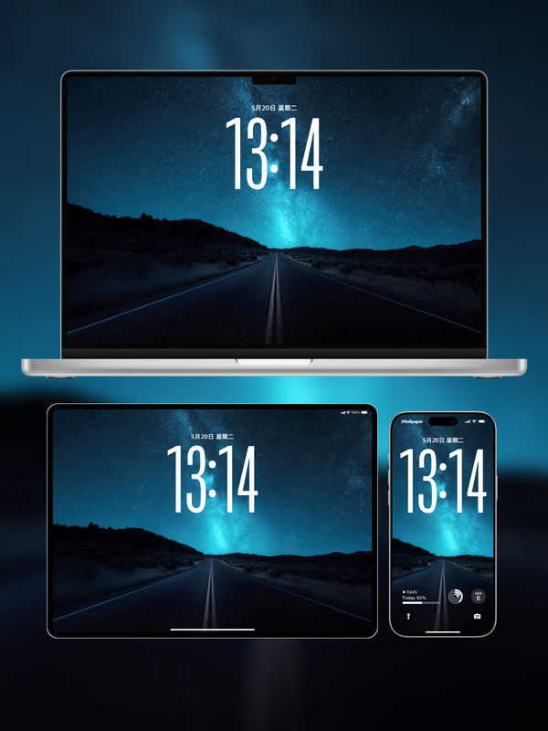 Serenidad Nocturna: Fondos de pantalla Camino Estrellado para iPhone, Android, iPad, MacBook y Windows