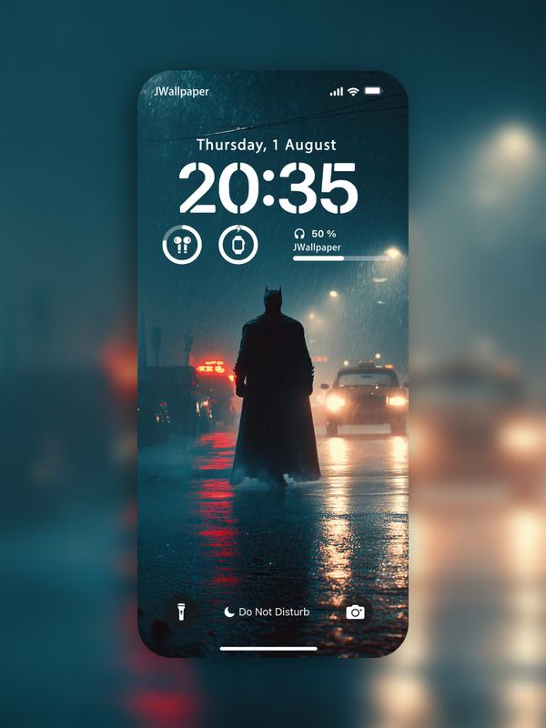 Batman Caballero Nocturno: Fondos de Ciudad y Lluvia para iPhone, Android
