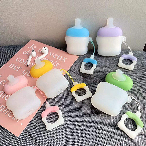 Funda de silicona para Airpods con forma de Biberón