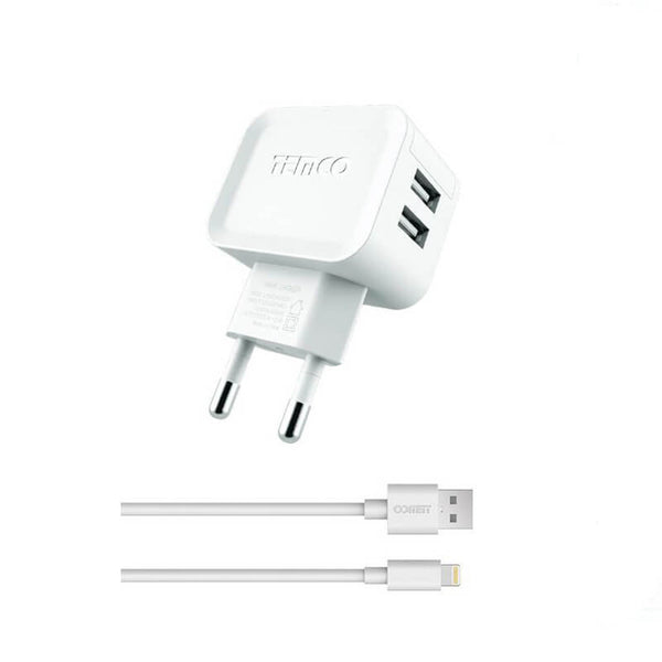 Cargador para iPhone Pack Cargador 2.4A + Cable Lightning 2A 1m