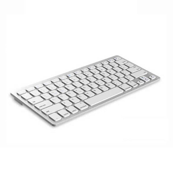 Teclado bluetooth QWERTY español latinoamérica color plateado Weibo WB-8022